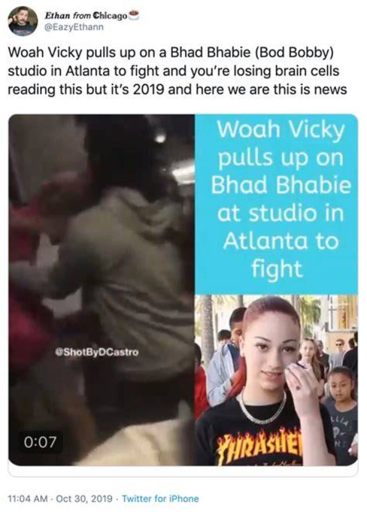 Bhad Bhabie Blasts Woah Vicky About Fight In Instagram Livestream – Hollywood Life